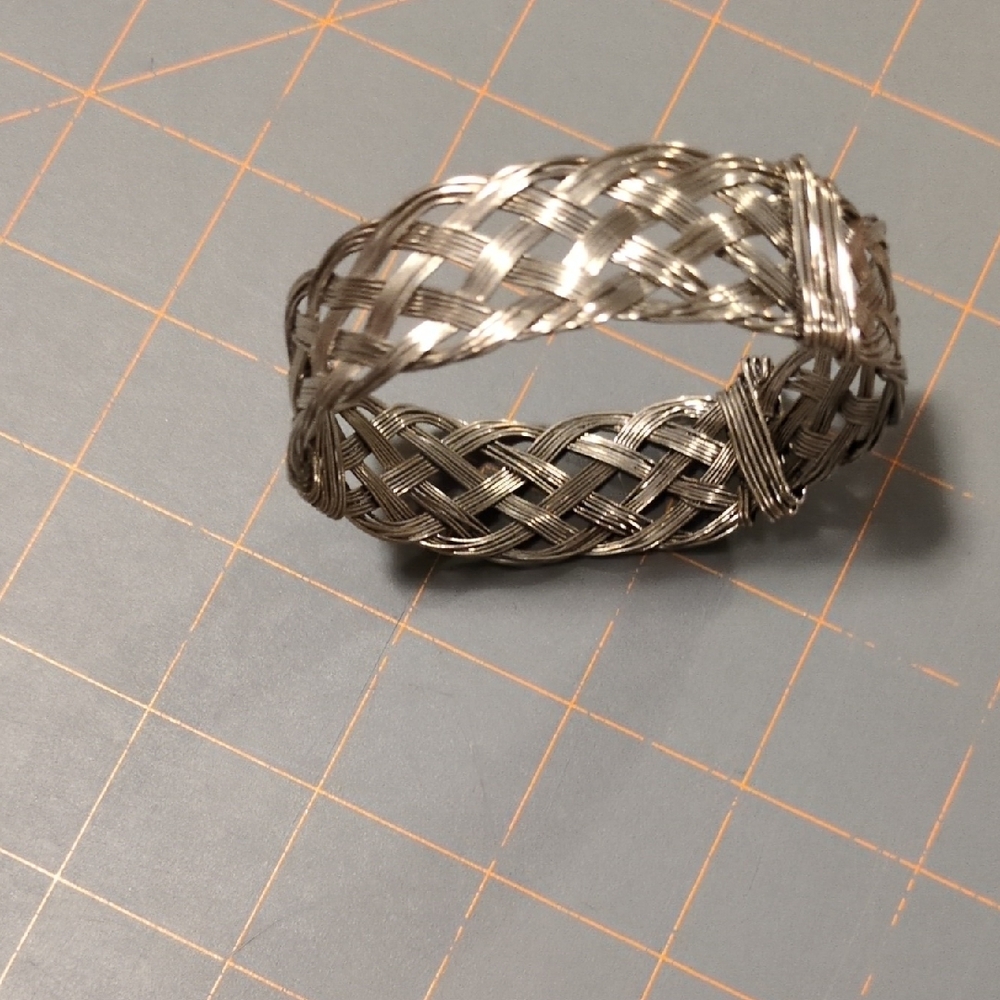 Silver tone Woven Bracelet